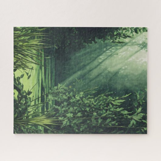 Groene waterverf legpuzzel (Horizontaal)