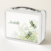 Groene Waterverf libellen lunchbox (Achterkant)