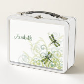 Groene Waterverf libellen lunchbox (Voorkant)