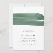 groene Waterverf lint uitnodiging (Voorkant)
