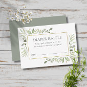 Groene Waterverf Luier Raffle Baby Shower Informatiekaartje
