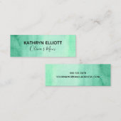 Groene Waterverf Mama Speel Datum Mini Belkaart Contactkaartje (Voorkant / Achterkant)