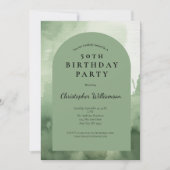 Groene Waterverf Mannen Modern Arch 50e verjaardag Kaart (Voorkant)