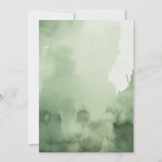 Groene Waterverf Mannen Modern Arch 50e verjaardag Kaart (Achterkant)