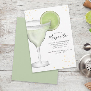 Groene Waterverf Margarita Cocktail Custom Kaart