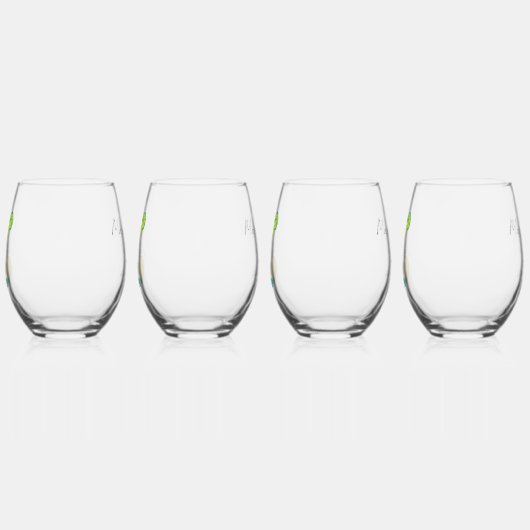 Groene Waterverf Margarita Lime Bruiloft Feest Wijnglas Zonder Voet (Links)