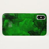 Groene Waterverf Mashup Apple iPhone X Hoesje (Achterkant (horizontaal))