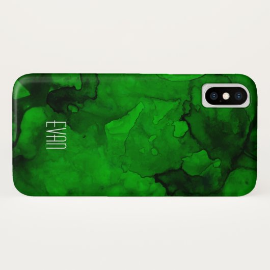 Groene Waterverf Mashup Apple iPhone X Hoesje (Achterkant (horizontaal))
