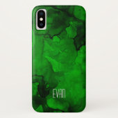 Groene Waterverf Mashup Apple iPhone X Hoesje (Achterkant)