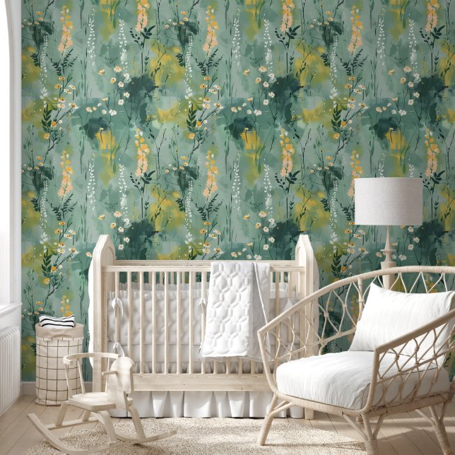  groene Waterverf Meadows Behang (Kinderen)