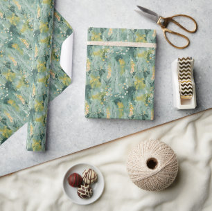 groene Waterverf Meadows Cadeaupapier