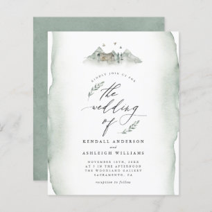 Groene Waterverf met budget en bruiloft in berggeb