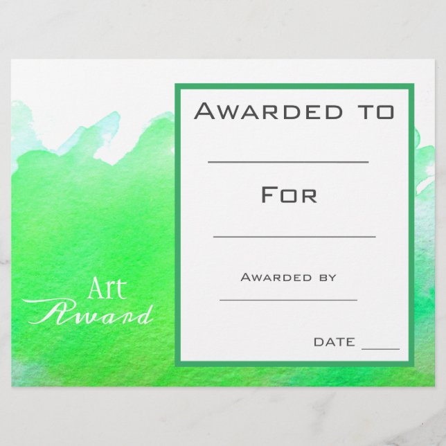 Groene waterverf met groene verfspatten voor klass (Voorkant)