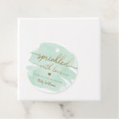 Groene Waterverf met liefdesBaby shower Bedankjes Labels (In situ)