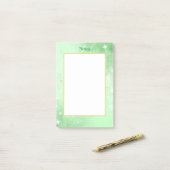 Groene Waterverf met vergulde sterren Post-it® Notes (Op bureau)