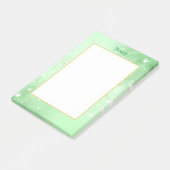 Groene Waterverf met vergulde sterren Post-it® Notes (Schuin)