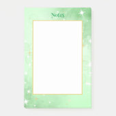 Groene Waterverf met vergulde sterren Post-it® Notes (Voorkant)