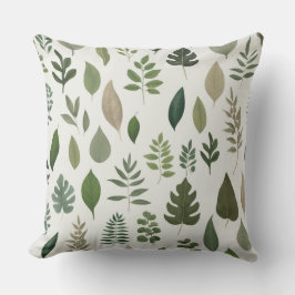 Groene Waterverf Minimalistische Botanische Blader Kussen