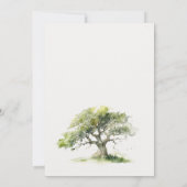 Groene Waterverf Oak Tree Wedding Jubileum Kaart (Achterkant)