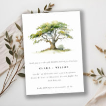 Groene Waterverf Oak Tree Wedding Jubileum