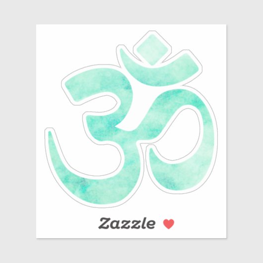 Groene Waterverf OM-symbool Sticker (Vel)