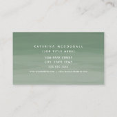 Groene Waterverf Ombre Generieke Sjabloon Visitekaartje (Achterkant)