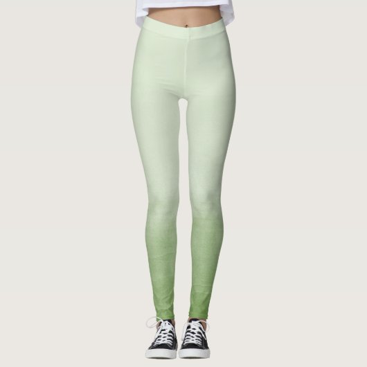 Groene Waterverf Ombre Leggings (Voorkant)