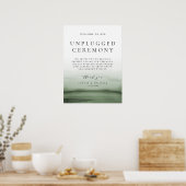 Groene Waterverf Ombre Unplugged Wedding Ceremony Poster (Keuken)