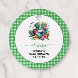 groene Waterverf One Lucky Duck Boy 1st Birthday Bedankjes Labels