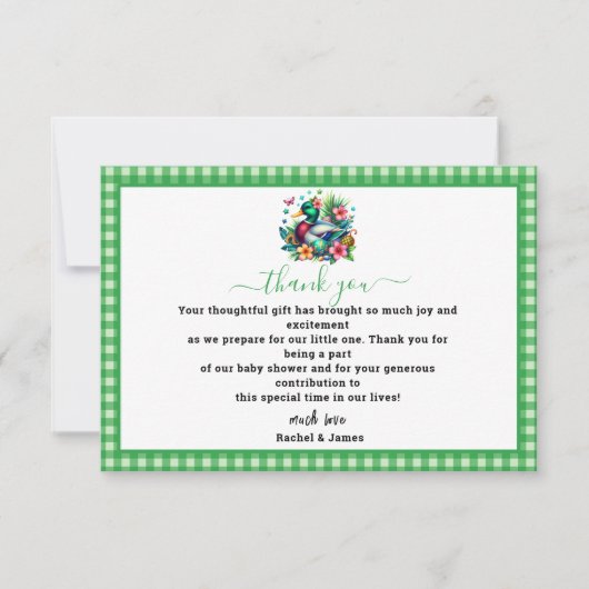 groene Waterverf One Lucky Duck Boy 1st Birthday Bedankkaart (Voorkant)