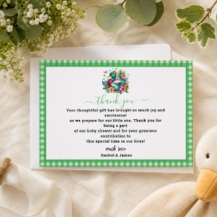groene Waterverf One Lucky Duck Boy 1st Birthday Bedankkaart