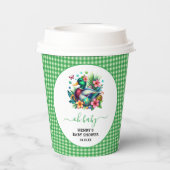 groene Waterverf One Lucky Duck Boy 1st Birthday Papieren Bekers (Achterkant)