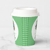 groene Waterverf One Lucky Duck Boy 1st Birthday Papieren Bekers (Rechts)