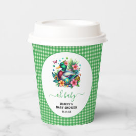 groene Waterverf One Lucky Duck Boy 1st Birthday Papieren Bekers