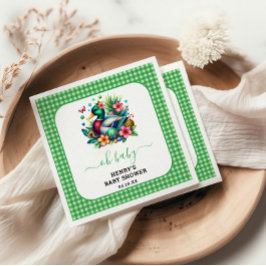 groene Waterverf One Lucky Duck Boy 1st Birthday Servet