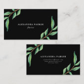 Groene Waterverf op zwart Visitekaartje (Voorkant / Achterkant)