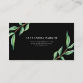 Groene Waterverf op zwart Visitekaartje (Achterkant)
