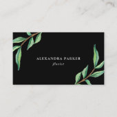 Groene Waterverf op zwart Visitekaartje (Voorkant)