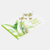 Groene waterverf orchidee kunst bruiloft gastenboe gastenboek (Hoek)