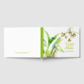 Groene waterverf orchidee kunst bruiloft gastenboe gastenboek (Volledig)