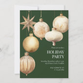Groene Waterverf Ornamenten Kerstfeest Kaart (Voorkant)