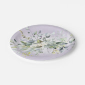 Groene Waterverf Paarse Lavendel Bruidsdouche Papieren Bordje (Gekanteld)