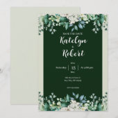 Groene Waterverf Palet van liefde Bruiloft Kaart (Voorkant / Achterkant)