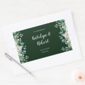 Groene Waterverf Palet van liefde Bruiloft Rechthoekige Sticker (Envelop)