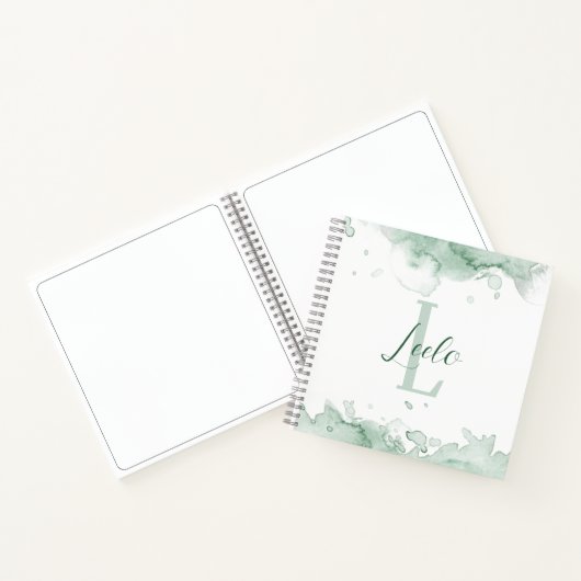 Groene Waterverf  persoonlijke schets Notitieboek (Binnen)