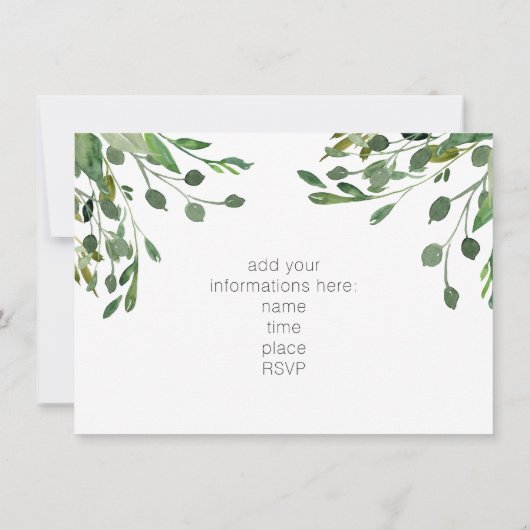 groene waterverf piano overweging kaart (Achterkant)