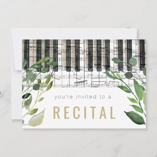 groene waterverf piano overweging kaart (Voorkant)