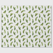 Groene Waterverf Pine Tree Branches Christmas Cadeaupapier (Vlak)