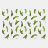 Groene Waterverf Pine Tree Branches Christmas Inpakpapier Vel (Voorkant 3)