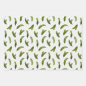 Groene Waterverf Pine Tree Branches Christmas Inpakpapier Vel (Voorkant 2)
